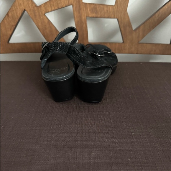 Dansko June Platform Sandals Size 36 (US) Black Lizard Leather Buckle - Picture 7 of 16